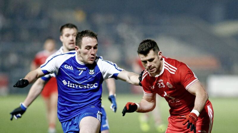 Darren McCurry (right) doesn't feel Tyrone - or any county - should be in Championship action this year.<br /> Pic Philip Walsh