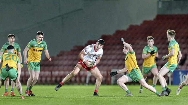 Michael McGleenan&#39;s energy and physicality caught the eye as Tyrone claimed the All-Ireland U20 Championship. Picture by Margaret McLaughlin 