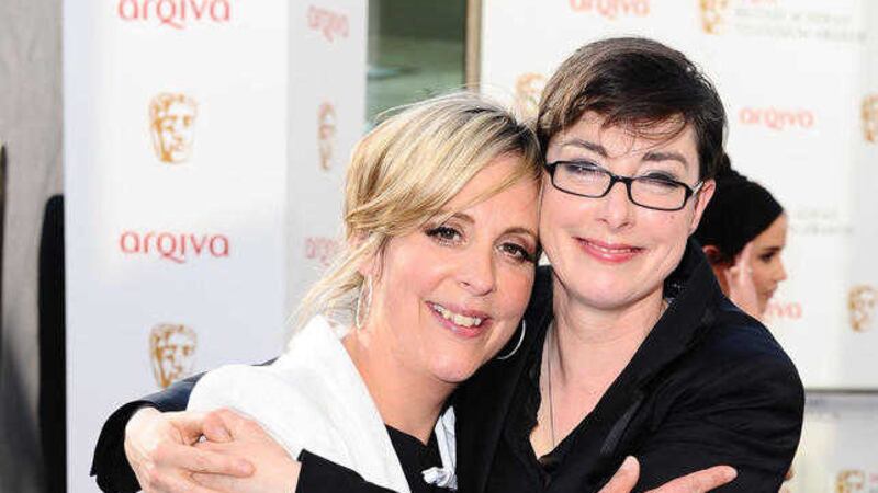 Sue Perkins and Mel Giedroyc, long-time friends and comedy-writing and performing partners and hosts of The Great British Bake Off 