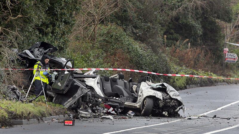 The scene of a fatal crash at Fahan in Co-Donegal. A woman from Derry died in the accident. Picture Margaret McLaughlin&nbsp;