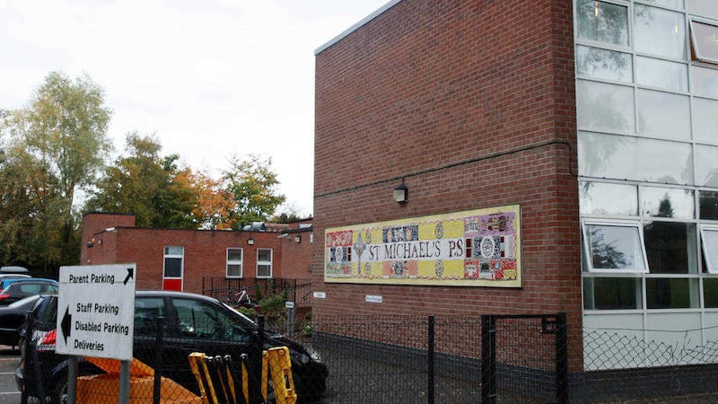 St Michaels&#39; Primary School on the Ravenhill Road, which was targeted by thieves who stole 19 laptops and a washing machine. Picture by Bill Smyth. 