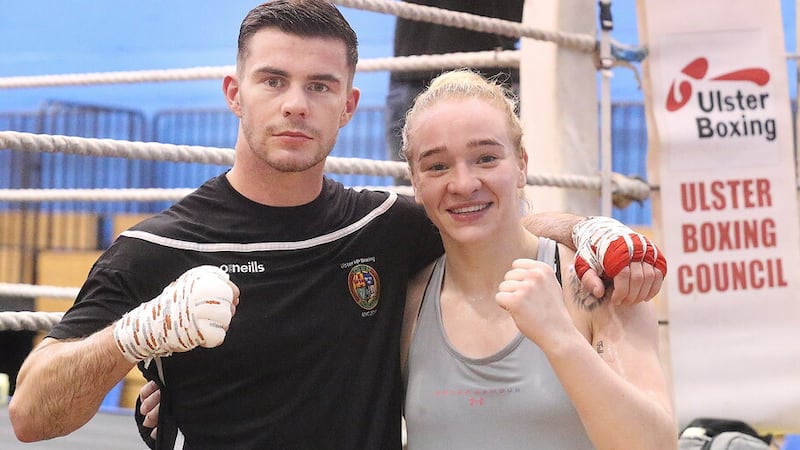 Birmingham-bound Eugene McKeever and Amy Broadhurst pictured together at yesterday’s open workout in Jordanstown, ahead of the upcoming Commonwealth Games 