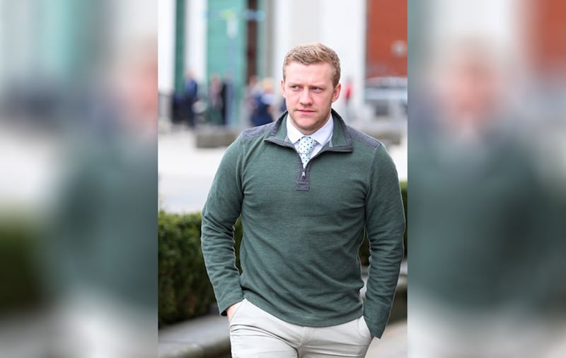 &nbsp;Stuart Olding denies raping a woman at Paddy Jackson's house. Picture by Mal McCann