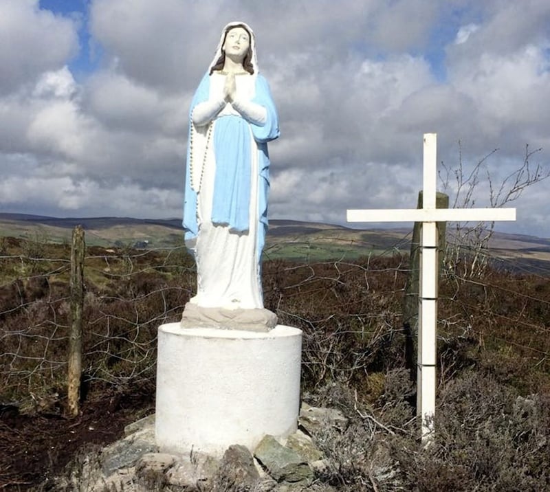 A statue of the Virgin Mary has been put up close to a Mass rock in Co Tyrone  