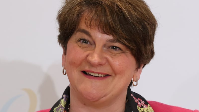 Arlene Foster was prompted to give a rendition of the Frank Sinatra song following a request from a journalist.