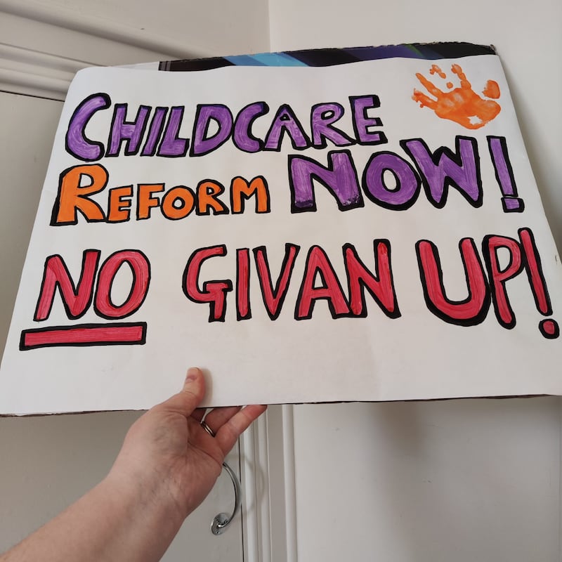 Members of the Melted Parents NI group are preparing for a major protest over rising childcare costs.