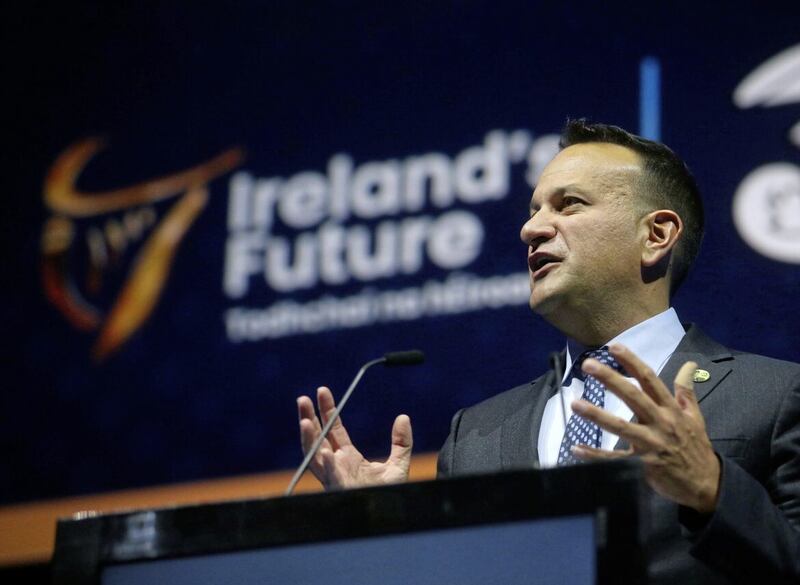 Fine Gael leader, now Taoiseach, Leo Varadkar at the Ireland's Future gathering in Dublin last October.  Picture: Mal McCann