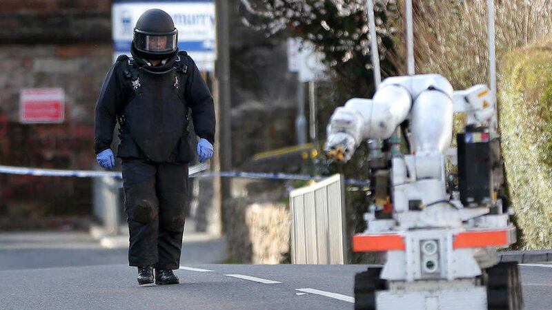 The security alert on Dunmurry Lane in west Belfast. Picture by Declan Roughan 