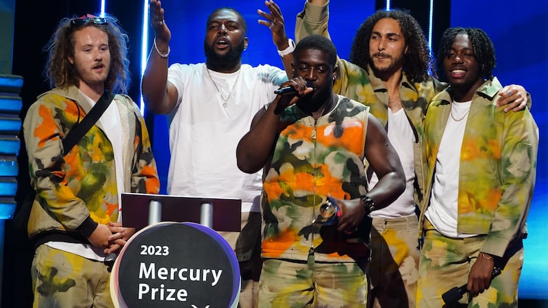 Ezra Collective win the 2023 Mercury Prize with their second studio album Where I’m Meant To at the awards show at the Eventim Apollo in London (Ian West/PA)