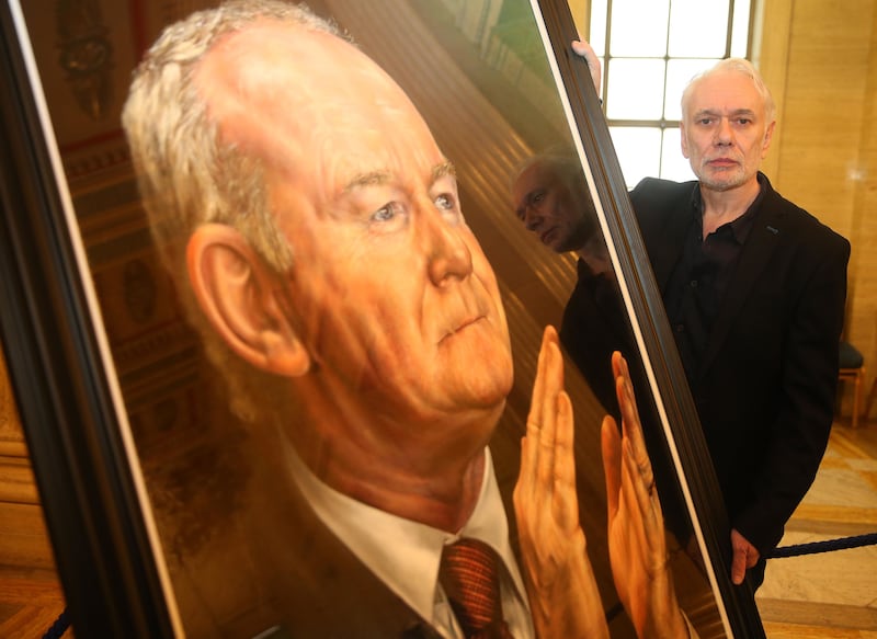 &nbsp;Artist Tony Bell who painted the  portrait of former deputy First Minister, Martin McGuinness. Picture by Mal McCann.