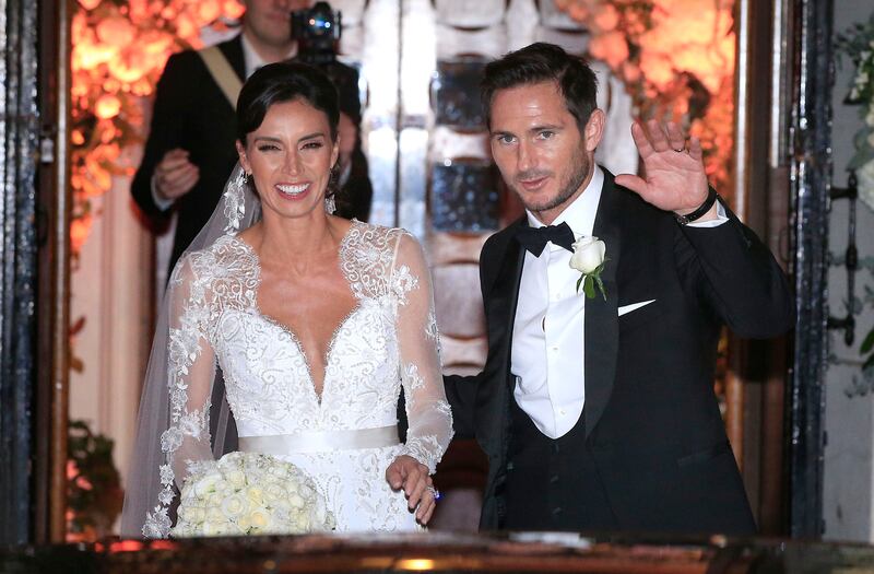 Christine Bleakley and Frank Lampard leave after their wedding at St Paul's Church in Knightsbridge