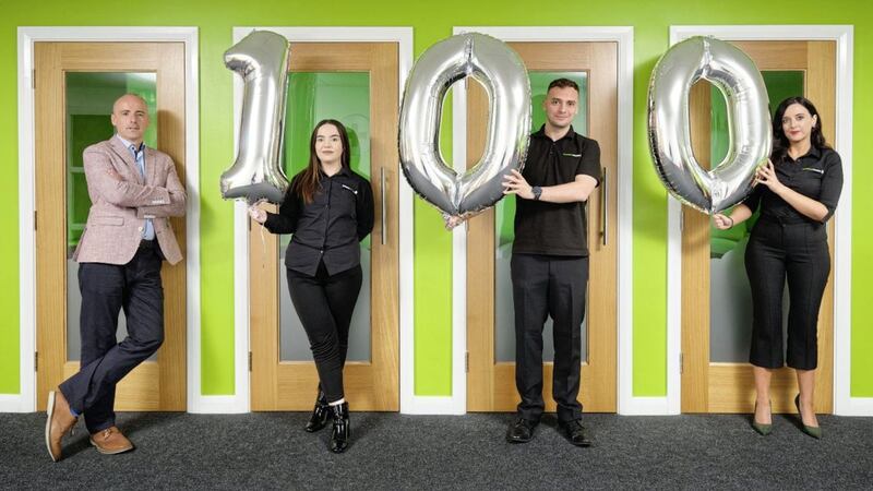 Connected Health director Ryan Williams at the launch of the &#39;100 in 7&#39; care worker recruitment drive with team members Erin Stacey, Darren McConnell and Emma McGowan 