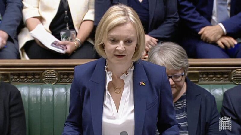 Prime Minister Liz Truss speaks during Prime Minister's Questions in the House of Commons, London..