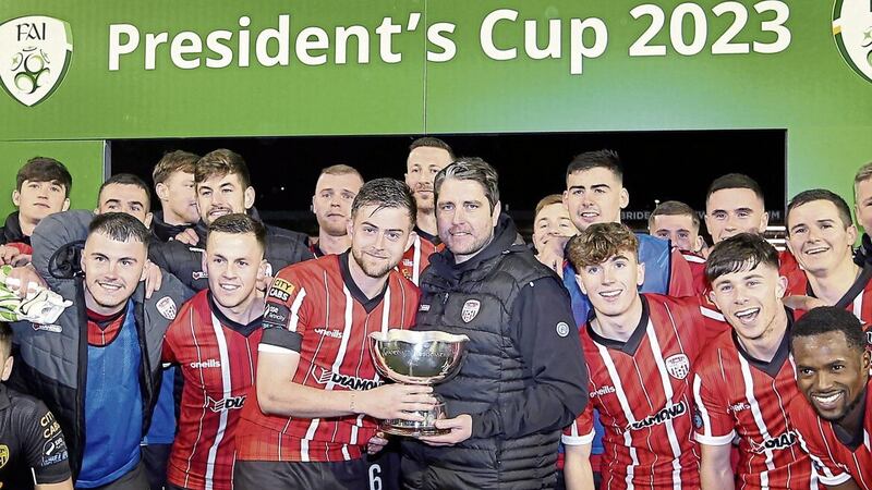 Derry City will hope to build on last week&rsquo;s President&rsquo;s Cup success over Shamrock Rovers when they start their Premier Division campaign away to St Patrick&rsquo;s Athletic 	 Picture: Margaret McLaughlin 