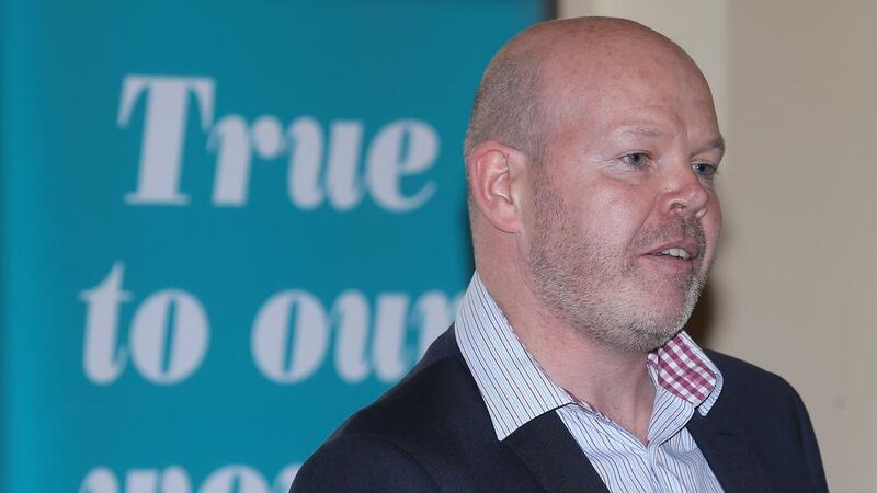 Anto Finnegan, pictured, addressing the 2015 Irish News Club and Volunteer Awards in the Wellington Park Hotel last week <br />Picture: Hugh Russell