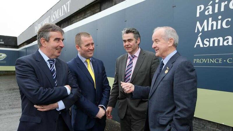 Tom Daly, Stephen McGeehan, Rory Miskelly and Ulster Council president Michael Hasson at the launch 