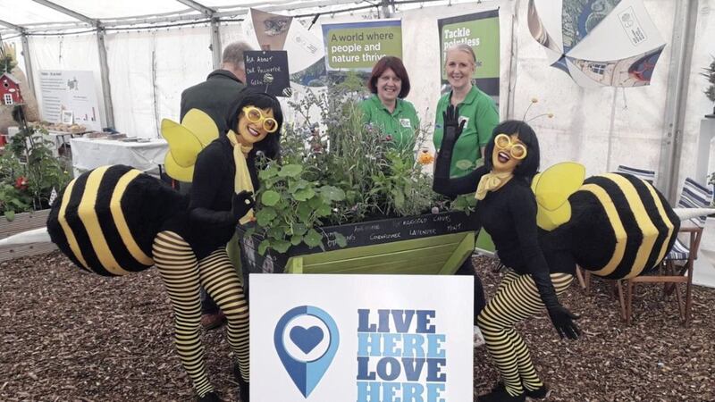 Helen Tomb (left), Manager at Live Here, Love Here with Lynda Surgenor, Community Project Officer at Live Here, Love Here, are encouraging schools and community groups to apply for grants from the DAERA-funded Rural Community Pollinator Grants Scheme 