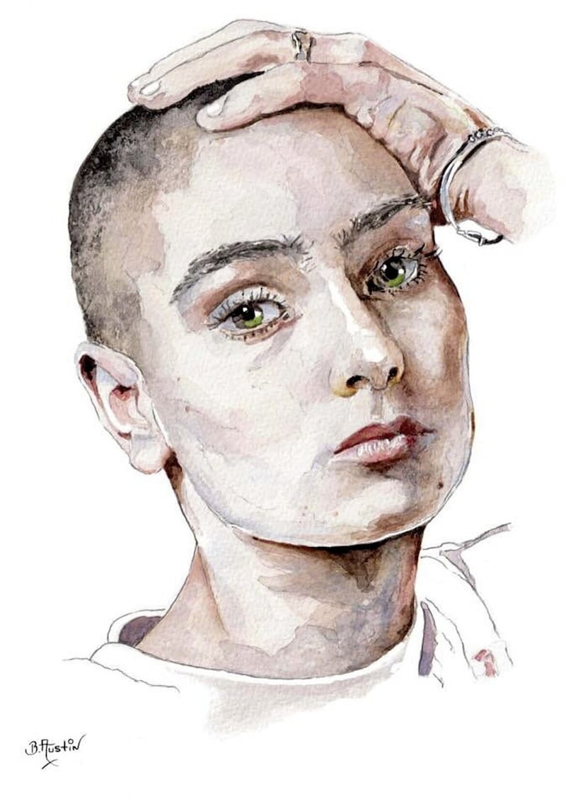 Co Armagh artist Billy Austin painted this portrait of Sin&eacute;ad O&#39;Connor Following her death 