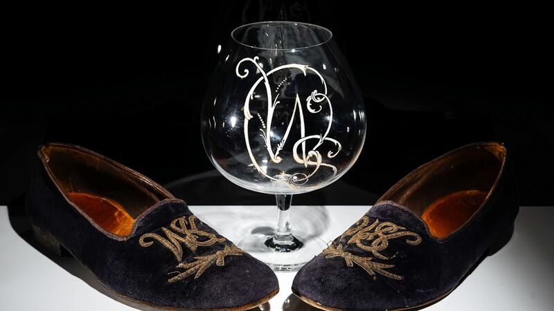 The velvet slippers could fetch up to £15,000.