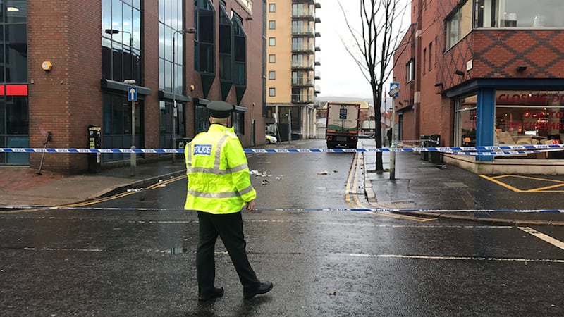 &nbsp;The scene of the accident in Belfast city centre. Picture by Hugh Russell
