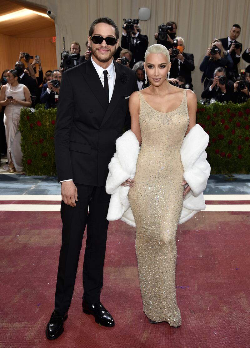 Kim Kardashian, right, and Pete Davidson attend The Metropolitan Museum of Art's Costume Institute benefit gala 