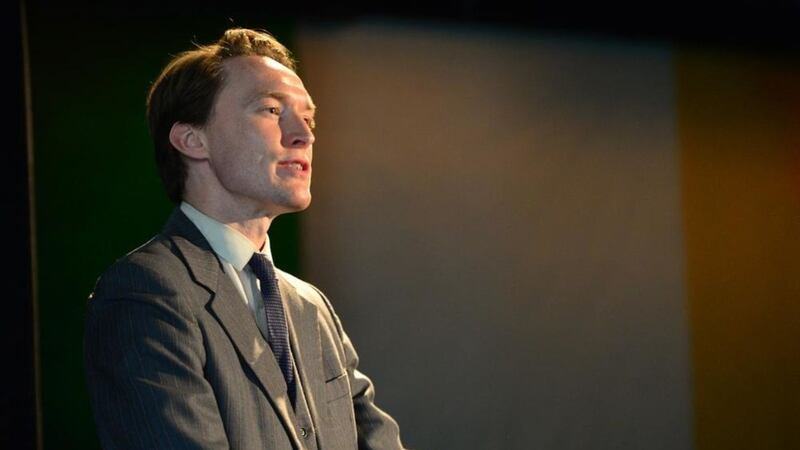 Actor Dominic McHale in the role of Michael Collins 