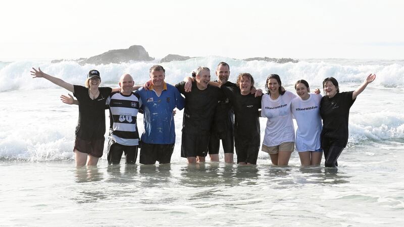Journalists and swimmers set off from Brighton beach