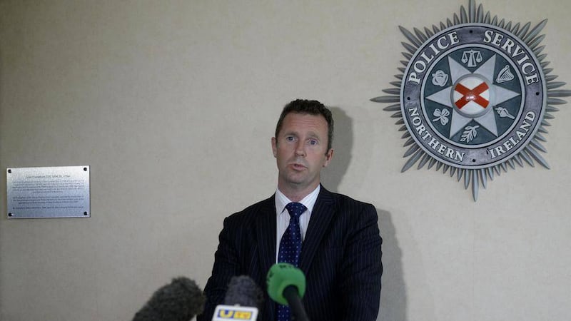 DCI John McVey speaks to the media about the murder of east Belfast man Kevin McGuigan