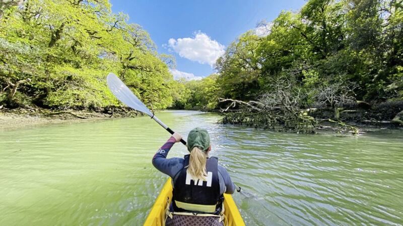 Jemma Crew paddles down Frenchman&#39;s Creek during a guided adventure with Koru Kayaking 