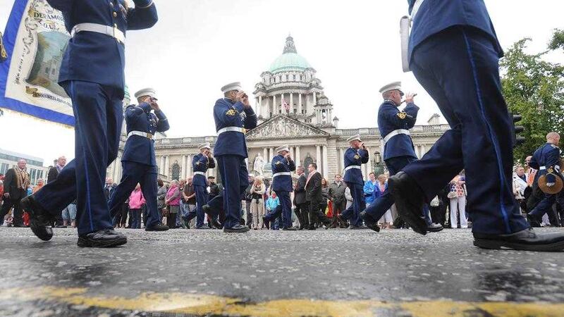An Orange parade through Belfast city centre on the Twelfth. Picture by Colm Lenaghan