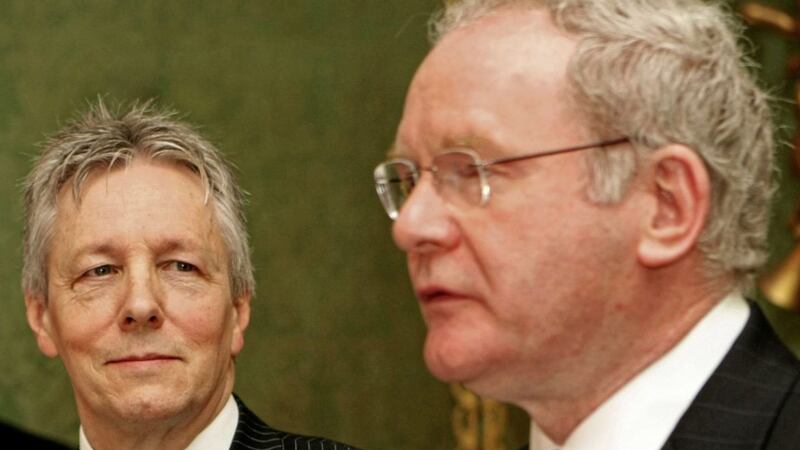 Ex-DUP leader Peter Robinson (left) with the late Martin McGuinness. Picture by Julien Behal, Press Association 