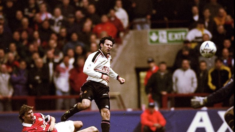 Ryan Giggs scored for Manchester United in their win over Rapid Vienna in December 1996 &nbsp;