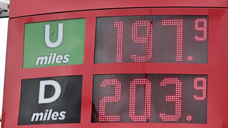 Pacemaker Press 17/06/22.Fuel Prices in Newry on Friday, as price of fuel go above &Acirc;&pound;2 a litre in some Petrol Stations across N Ireland..Pic Colm Lenaghan/Pacemaker.. 