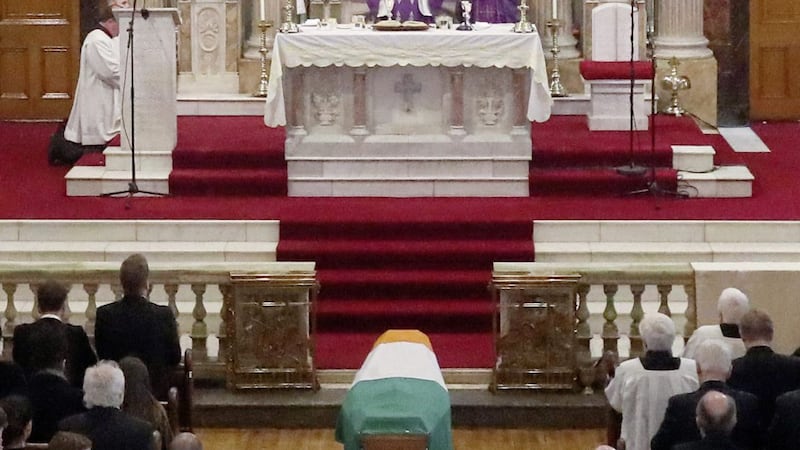 The Catholic Church allowed a tricolour to be draped over the coffin of Martin McGuinness during his Requiem Mass in erry last month. 