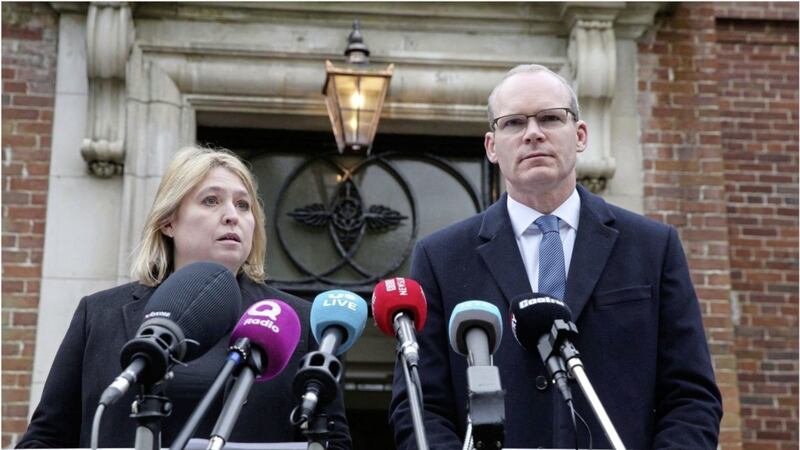 Secretary of State Karen Bradley and Tanaiste Simon Coveney announce a fresh round of negotiations between the north&#39;s five parties. Picture by Hugh Russell 