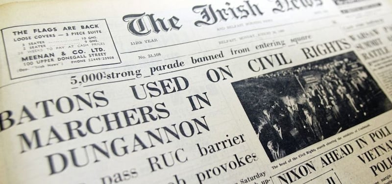 How The Irish News reported the first Northern Ireland Civil Rights Association march from Coalisland to Dungannon in August 1968&nbsp;