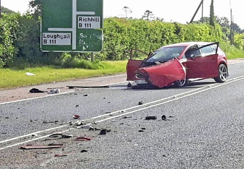 Three people were taken to hospital following the crash 
