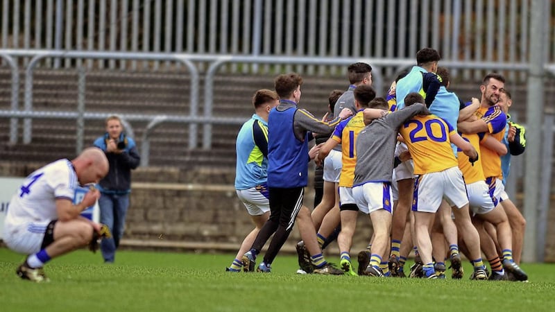 Kilcar celebrate their Donegal SFC final victory over Naomh Conaill in Ballybofey yesterday PIcture: Michael O&#39;Donnell 
