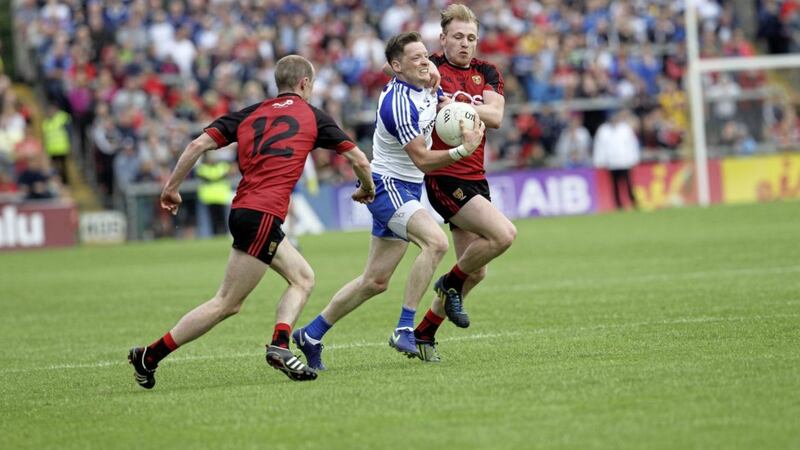 Conor McManus will likely come face to face with Down duo Shay Millar and Gerard McGovern for the second time in over a month after he was named in an unchanged Monaghan team for Saturday&#39;s All-Ireland SFC Qualifying clash at Croke Park Picture by Philip Walsh 