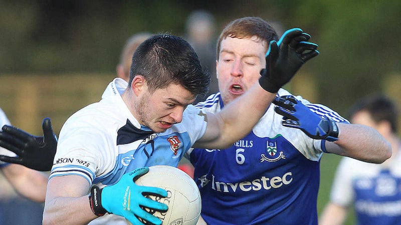 Richard Donnelly in action for Ulster University - the Trillick man says UU have the ability to win the Sigerson Cup  