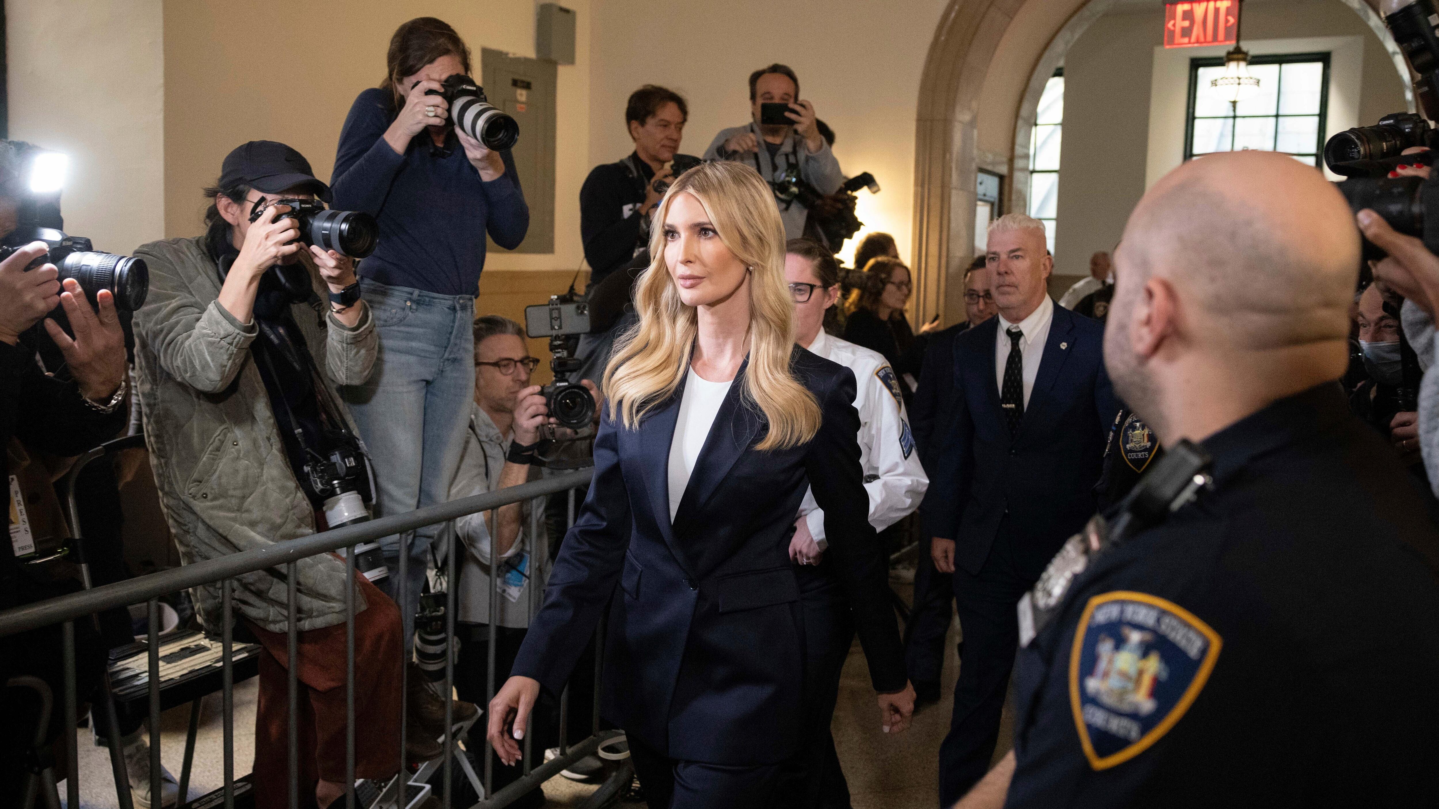 Ivanka Trump arrives at the courtroom for the fraud trial featuring her father and brothers (AP Photo/Yuki Iwamura)