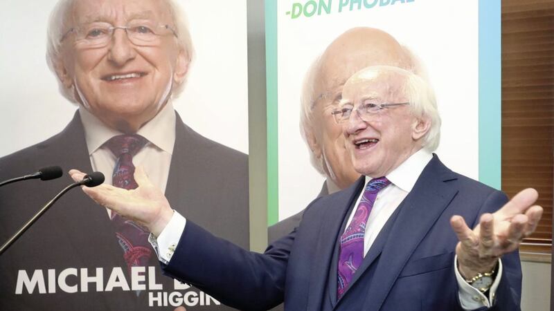 President Michael D Higgins at the launch of his re-election campaign in Dublin last month. Picture by Niall Carson, Press Association 