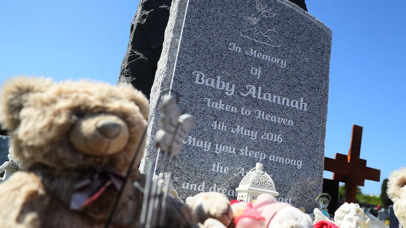 A headstone which has been erected in Redford Cemetery, Greystones on the grave of a newborn baby who was found in a recycling plant last year. Picture by Press Association&nbsp;