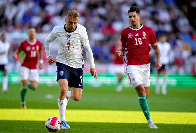 Jarrod Bowen in action on his England debut against Hungary 