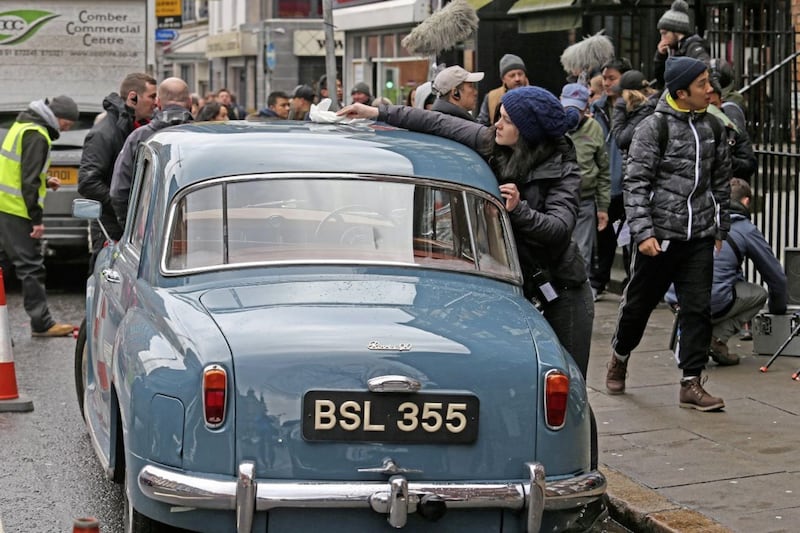 A vintage car was used in the filming around the streets of Belfast by a Chinese film crew. Picture by Mal McCann 