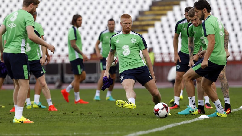 Republic of Ireland players training at the Rajko Mitic Stadium in Belgrade&nbsp;