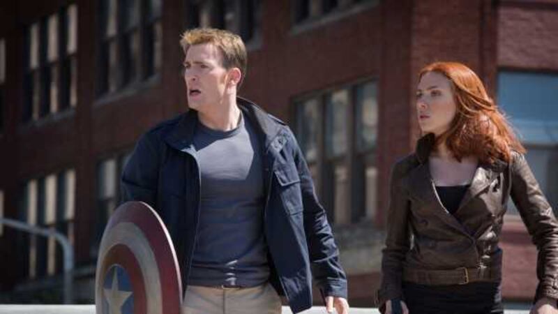 Chris Evans as Captain America and Scarlett Johnasson as Black Widow (Marvel/Disney)&nbsp;
