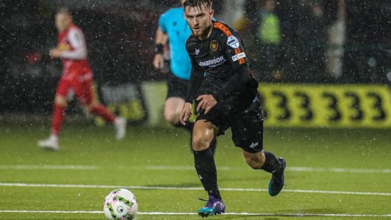 Aodhan Gillen in action for Carrick Rangers 