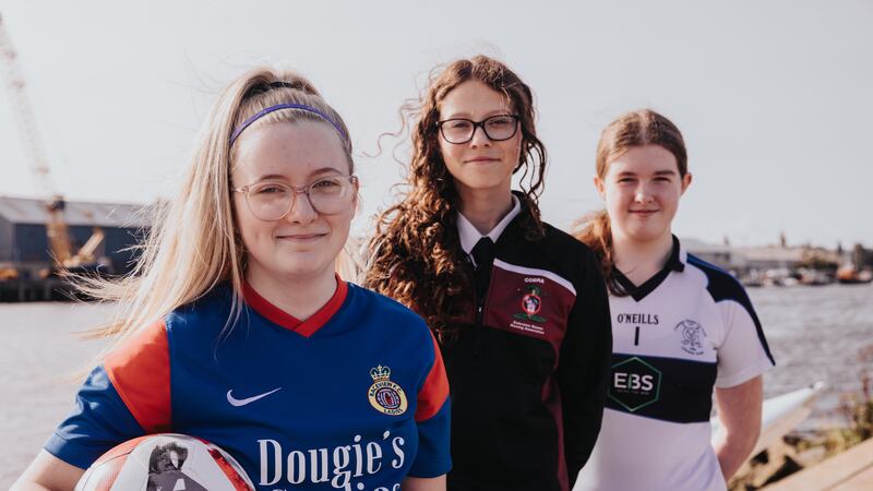 Benefitting from the ‘Play it Forward’ sports fund are Keeva Kyle (Raceview Ladies Football Club), Brooke Reeves (Coleraine Alumni Rowing Club) and Maggie Steele (Shane O’Neill’s GAC)