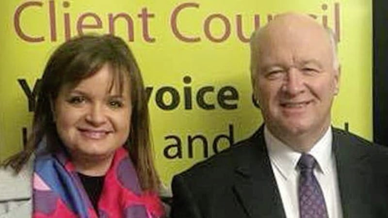 DUP councillor Louise Templeton with party MP David Simpson 